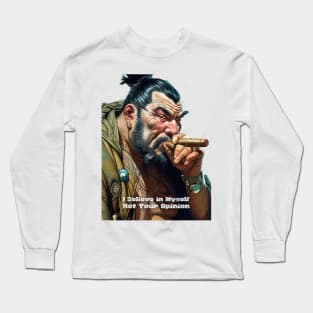 Puff Sumo: I Believe in Myself Not Your Opinion on a light (Knocked Out) background Long Sleeve T-Shirt